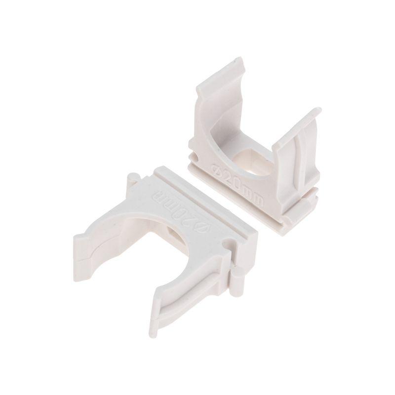 Держатель для труб (клипса) d20мм бел. (уп.100шт) Rexant 28-0120-6