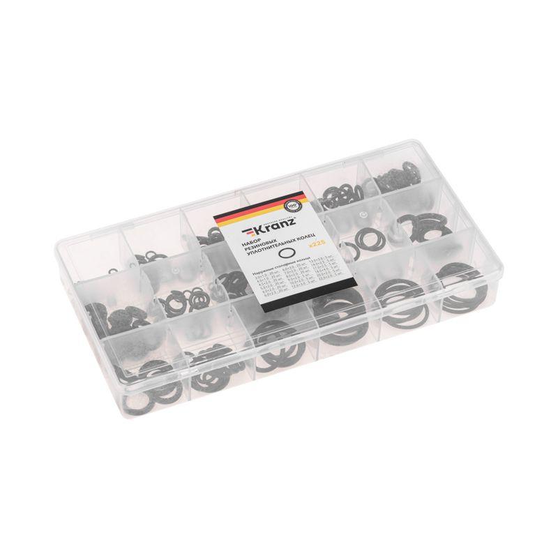 Набор резиновых уплотнительных колец 3-22мм (225шт/уп) Kranz KR-01-3101-17