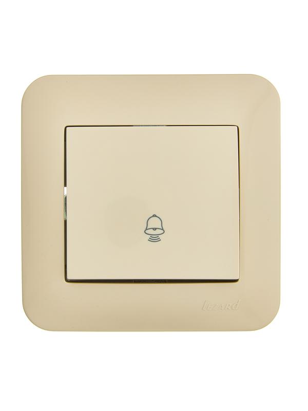 Кнопка звонка 1-кл.СП ASTI 10А IP20 в сборе крем. LEZARD 7081-0303-103