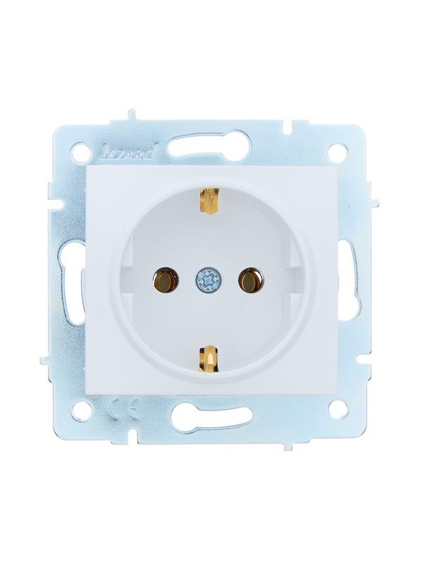 Розетка 1-м СП ASTI 16А IP20 с заземл. термопласт механизм бел. LEZARD 7081-0288-122B