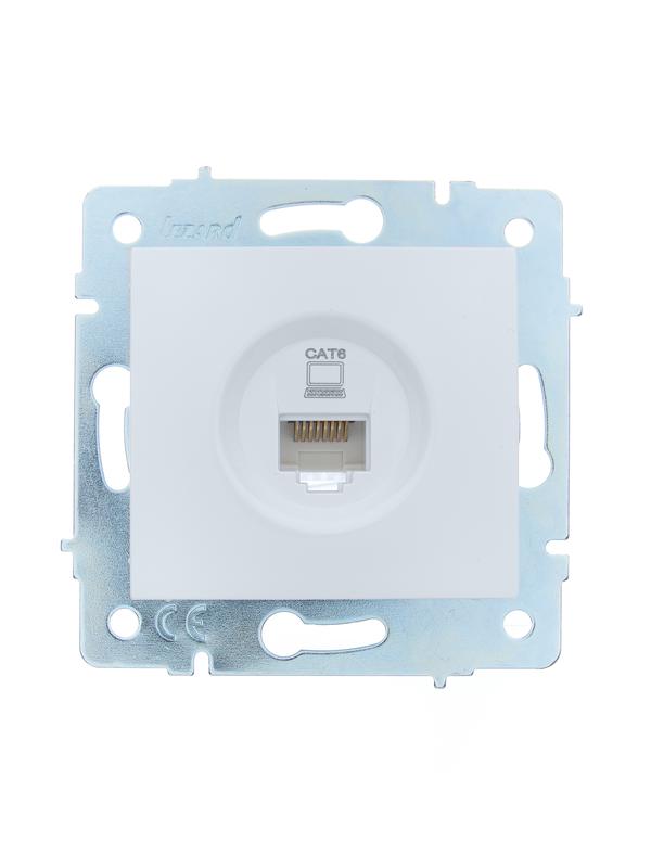 Розетка компьютерная 1-м СП ASTI IP20 RJ45 механизм Cat 6e бел. LEZARD 7081-0288-140