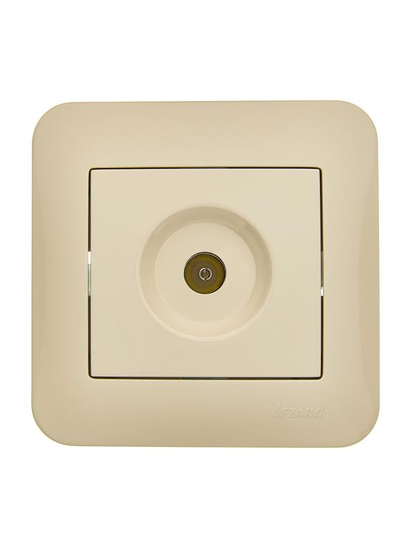 Розетка телевизионная оконечная TV СП ASTI IP20 в сборе крем. LEZARD 7081-0303-130