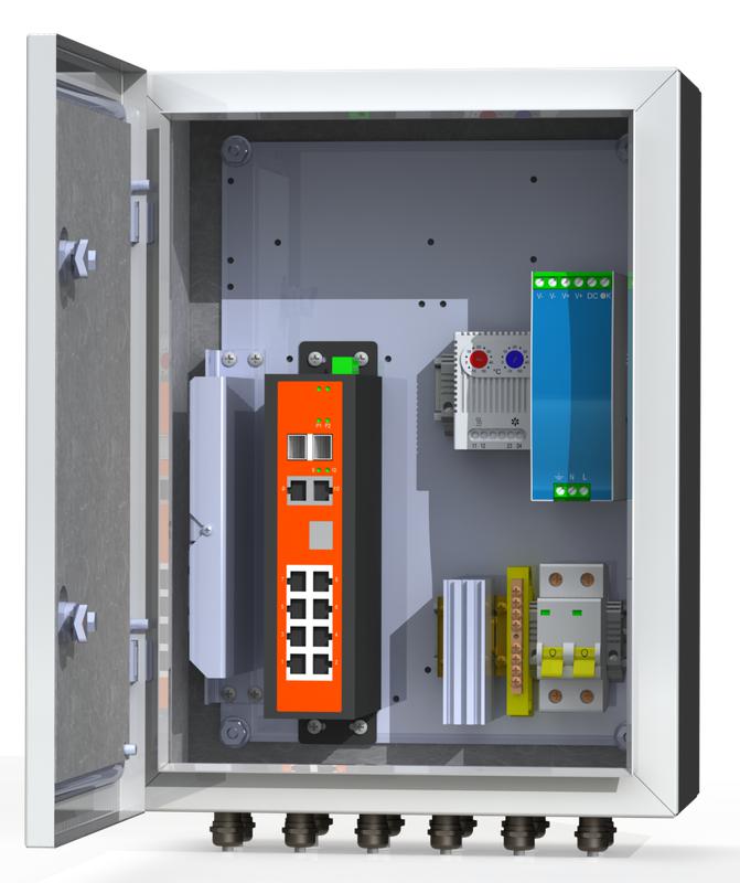 Термошкаф коммутационный 8хPoE 2хSFP 4хSC IP66 300х400х210мм 6 УТП 8К Mastermann 00-00015654