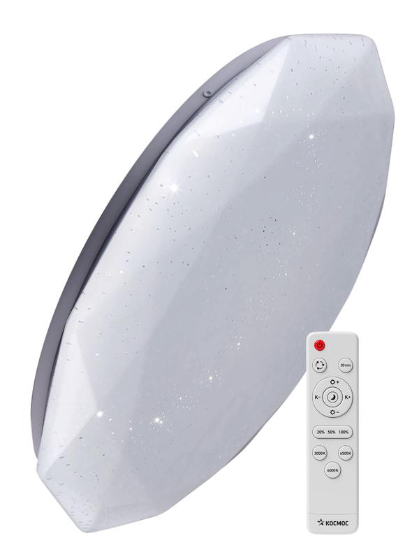 Светильник светодиодный PREMIUM DIAMOND 75Вт 230В 3000-6500К 6000лм IP40 500х90мм настенно-потолочный управляемый с пультом ДУ КОСМОС KSDiam75W