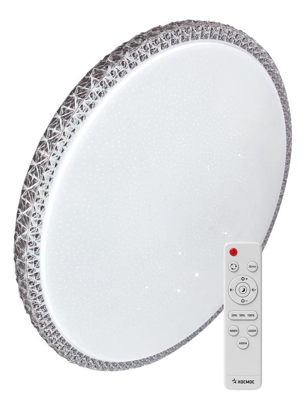 Светильник светодиодный PREMIUM MYSTERY 55Вт 230В 3000-6500К 4400лм IP40 400х70мм настенно-потолочный управляемый с пультом ДУ КОСМОС KSMyst55W