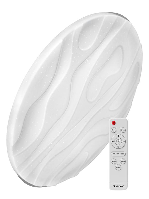 Светильник светодиодный PREMIUM WAVE 55Вт 230В 3000-6500К 4400лм IP40 400х75мм настенно-потолочный управляемый с пультом ДУ КОСМОС KSWave55W