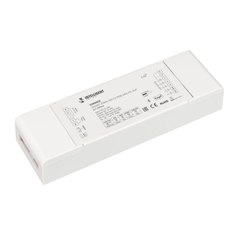 Диммер SMART-PWM-105-72-RGB-MIX-PD-SUF (12-48В 5х6А TUYA BLE 2.4G) IP20 пластик INTELLIGENT ARLIGHT 037343