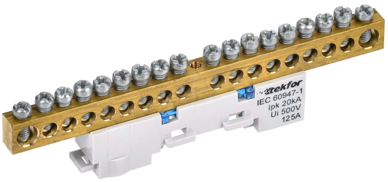 Шина нулевая N неизол на универс. держ. 8х12-18-С TEKFOR IEK TF-NN20-18-DL-K07