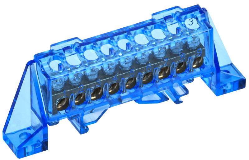 Шина нулевая N в комб. изол. "Стойка" 6х9-9-С TEKFOR IEK TF-NN10-09-DP-K07