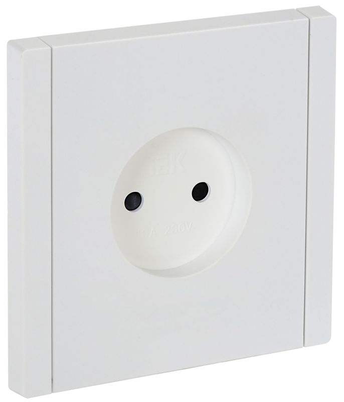 Розетка СП FORTE&PIANO FP217 10А без заземл. защ. шторки винт. крепл. бел. IEK FP-R13-10-K01