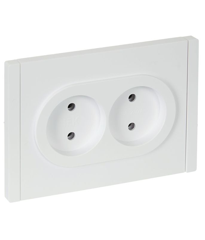 Розетка 2-м СП FORTE&PIANO FP226 10А без заземл. без защ. шторок безвинт. крепл. бел. IEK FP-R20-10-1-K01