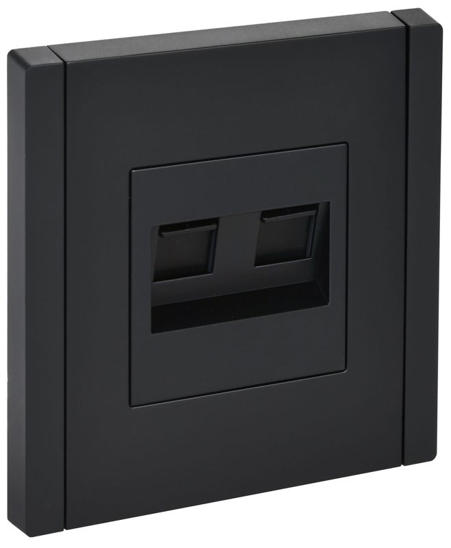 Розетка компьютерная 2-м RJ45 кат.6 FORTE&PIANO FP134 черн. IEK FP-K20-2-K02