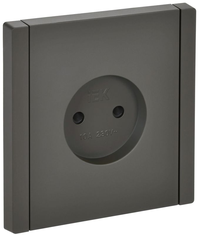 Розетка 1-м СП FORTE&PIANO FP317 10А без заземл. защ. шторки винт. крепл. сер. IEK FP-R13-10-K03