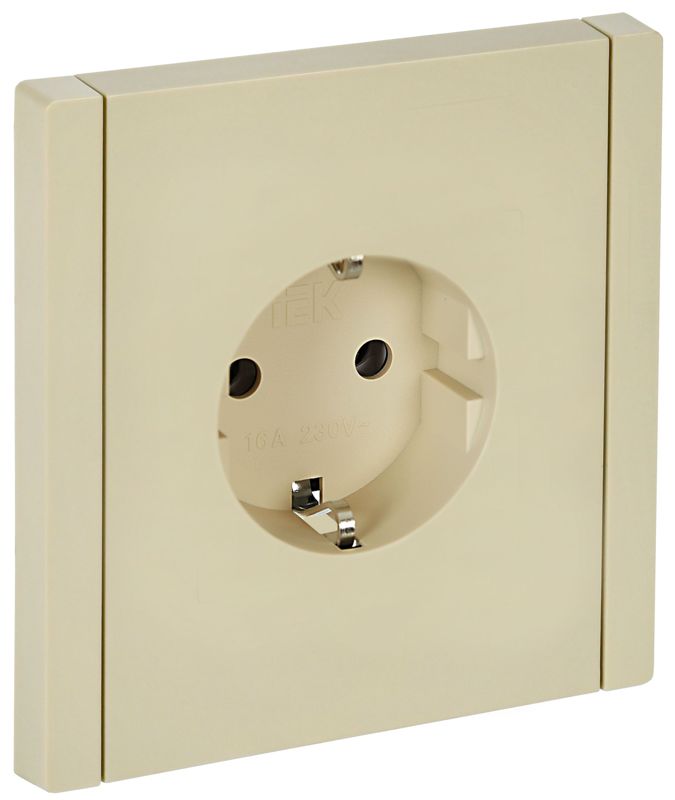 Розетка СП FORTE&PIANO FP416 16А с заземл. без защ. шторок винт. крепл. ваниль IEK FP-R11-16-K10