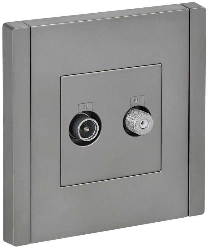 Розетка 2-м TV+SAT FORTE&PIANO FP538 сталь IEK FP-AF20-O-K46