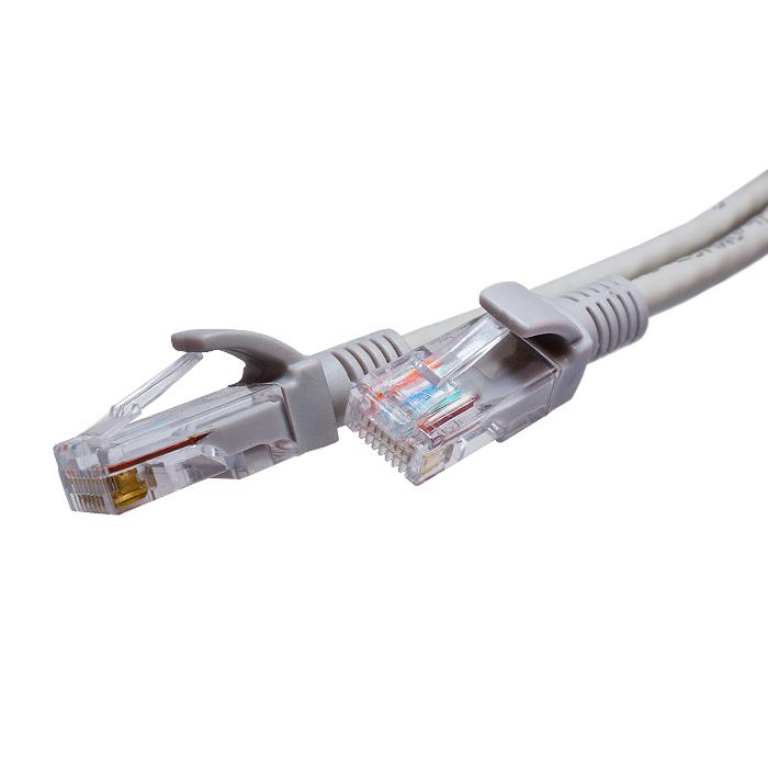Патч-корд UTP 5e 4х2 24AWG (7х0.2мм) Cu LSZH сер. 3м SUPRLAN 10-0174