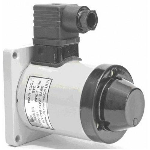 Электромагнит ЭМ-25-72412-54 24В пост. толкающее исполнение соединитель электрический СЭ11-19 ПВ=100(40)% IP54 УХЛ4 ЭЛЬКОМ A8012-T51248454