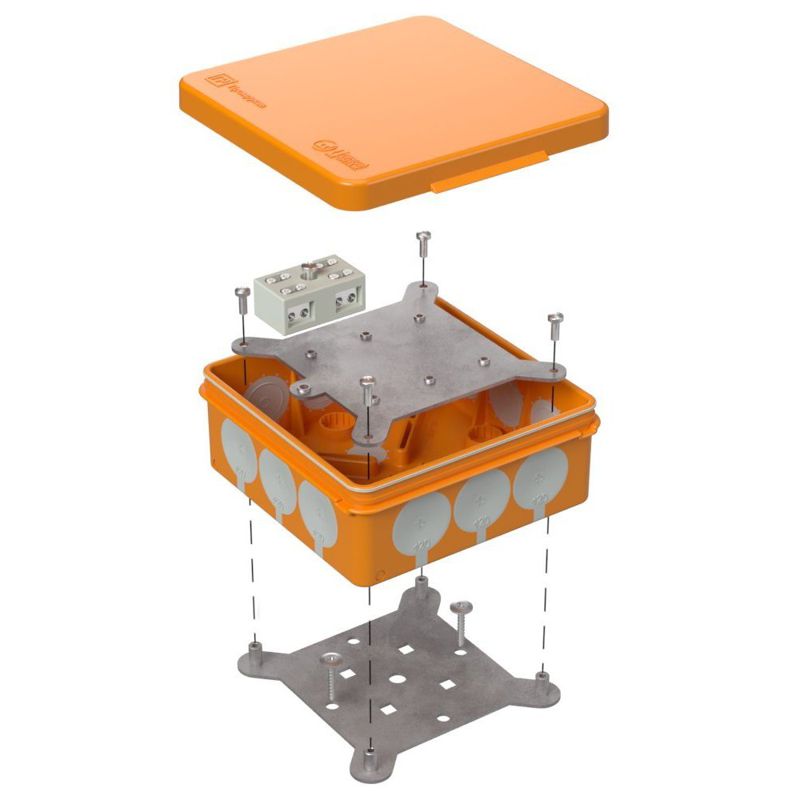 Коробка огнестойкая ОП двухкомпонентн. 60-0303-FR6.0-4-2-Р Е15-Е60 RAL2004 100х100х40 (уп.16шт) Промрукав 60-0303-FR6.0-4-2-Р