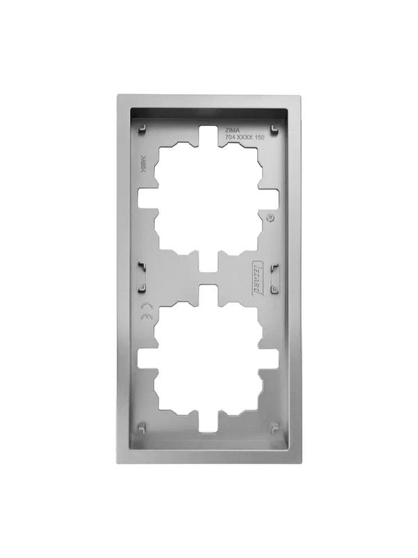 Рамка 2-мест. горизонт. ZIMA сер. матов. LEZARD 704-7400-147