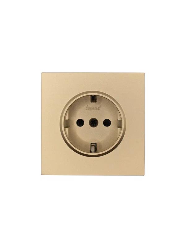 Розетка 1-мест. с защитн.шторк. СП ZIMA IP20 16А ПБТ безвинт. зажим зол. LEZARD 704-3688-124BQC