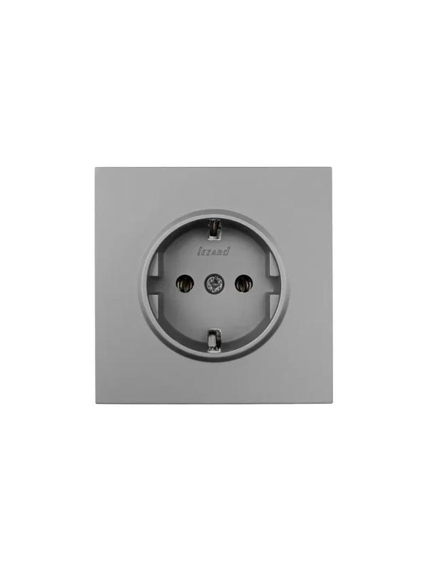Розетка 1-мест. с/з ПБТ СП ZIMA IP20 16А безвинт. зажим сер. матов. LEZARD 704-7488-122BQC