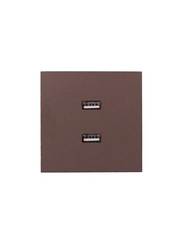 Розетка 2-мест. USB разъем СП ZIMA IP20 шоколад LEZARD 704-7388-192