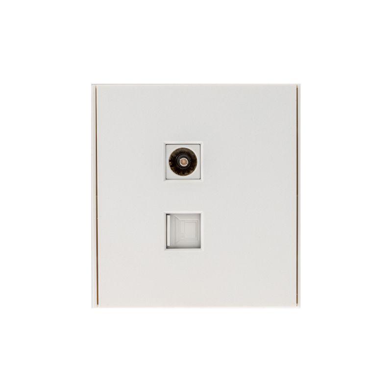 Розетка компьютерная + телевизионная СП STRONG MIELE RJ45 кат.6 + TV жемчуж. Kranz KR-78-0722-4