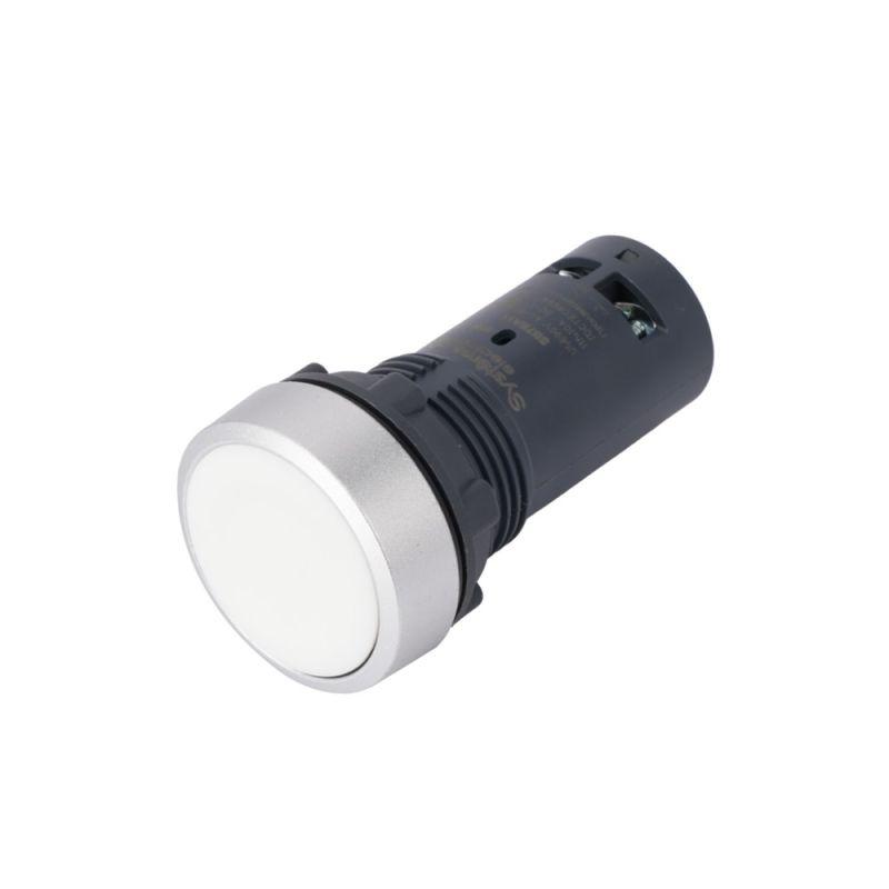 Кнопка моноблочная SB7 22мм с возвратом металл 1НО IP65 бел. SE SB7EA11