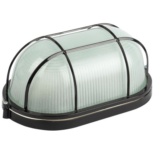 Светильник НБП 04-100-002 1х100Вт E27 IP54 акватермо алюм./стекло овал с решеткой черн. Эра Б0063913