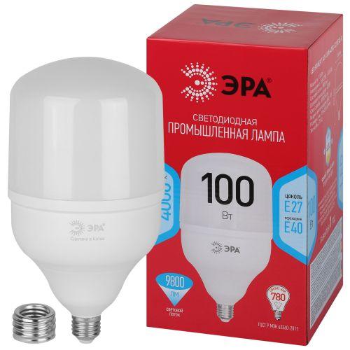 Лампа светодиодная высокомощная RED LINE LED POWER T140-100W-4000-E27/E40 R 100Вт Т140 колокол 4000К нейтр. бел. E27/E40 (переходник в компл.) 9800лм Эра Б0063880