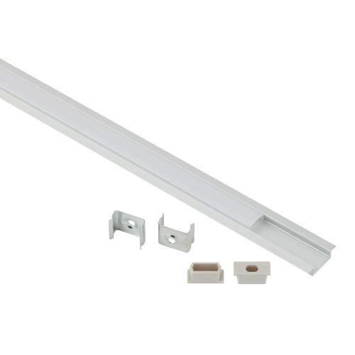 Комплект с врезным анодированным профилем 2206-1m 22х6мм. 1м САВ251 сереб. Эра Б0062794