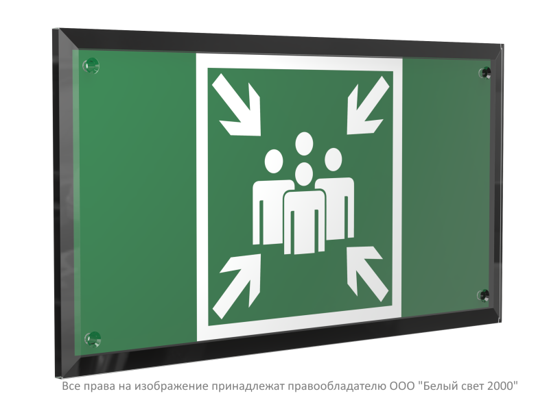 Знак безопасности PT-32178-Black.E21 "Пункт (место) сбора " Белый свет a32710