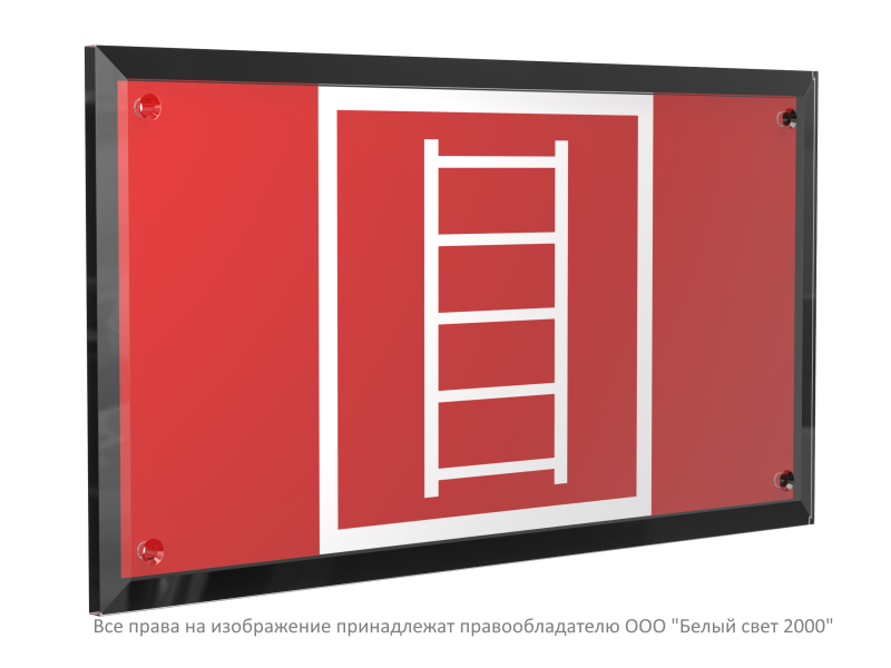 Знак безопасности PT-32178-Black.F03 "Пожарная лестница " Белый свет a32637
