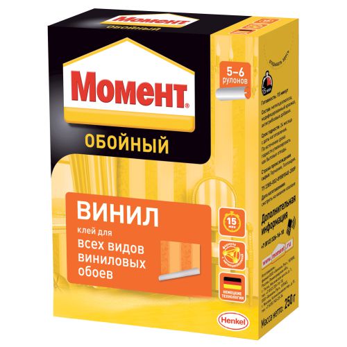 Клей обойный Винил 200г Момент Б0008052