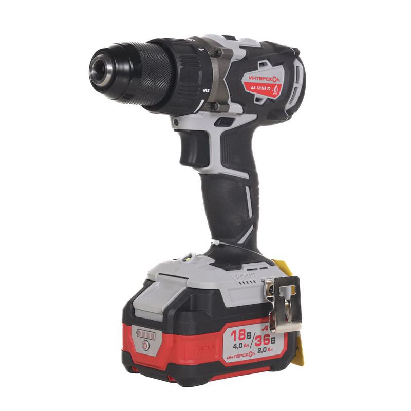 Дрель-шуруповерт аккумуляторная бесщеточн. ДА-13/36В 70 Li-ion АПИ (кейс 2 аккум. 2.0А.ч ЗУ) ИНТЕРСКОЛ 814.2.2.70