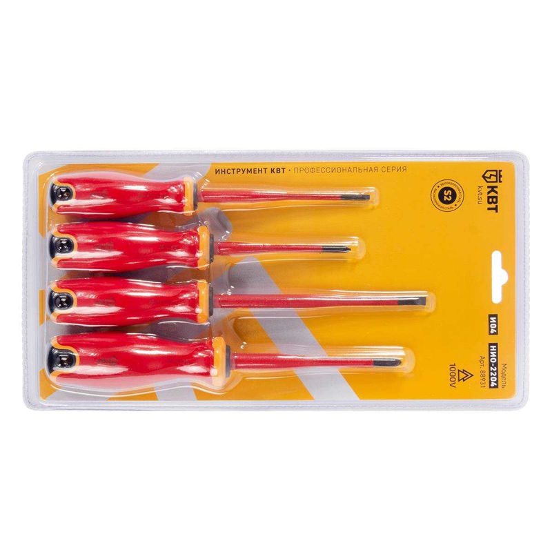 Набор диэлектрических отверток "Слим" НИО-2204 (уп.1шт) КВТ 88931
