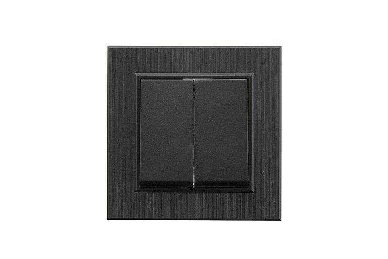 Выключатель 2-клав. Karea LINE STAR чер. Makel 86054003