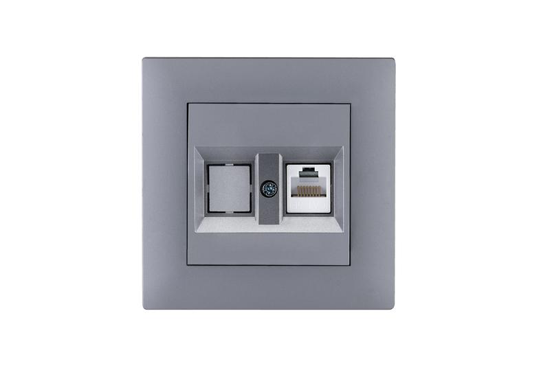 Розетка компьютерная CAT 5+гнездо KareaRIZZ STAR сер. Makel 88065035