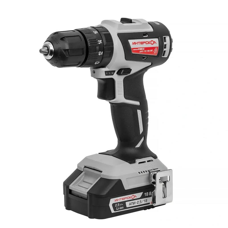 Дрель-шуруповерт аккумуляторная удар. бесщеточн. ДАУ-10/18В 44 МиниМАКС (Li-ion кейс 2 аккум. 25 А.ч ЗУ) ИНТЕРСКОЛ 769.2.2.45