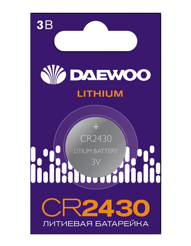 Элемент питания литиевый CR2430 3В BL-1 (блист.1шт) DAEWOO 5058071