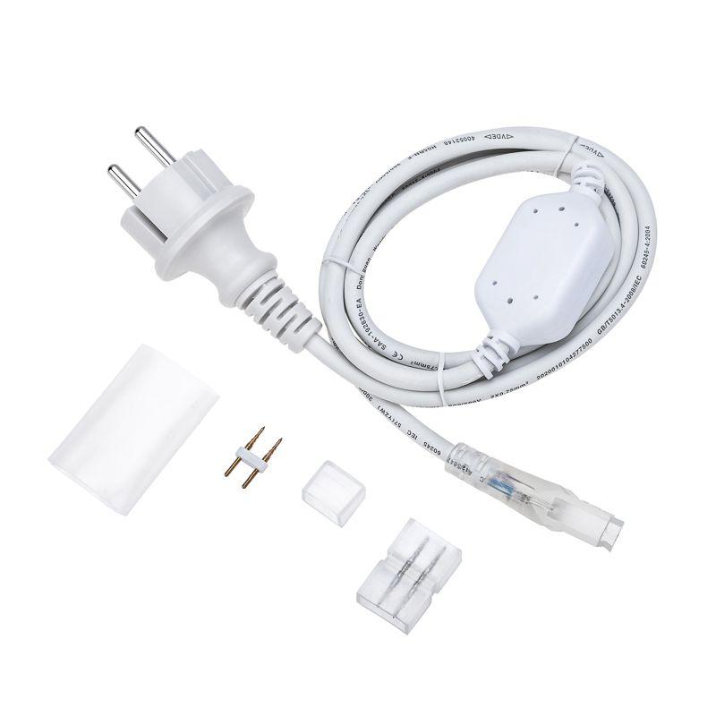 Набор установочный для двухсторон. гибкого неона 8х16мм (шнур питания каучук с диодным мостом и вилкой; заглушка; переходная муфта; игла) 1.5м Neon-Night 134-502