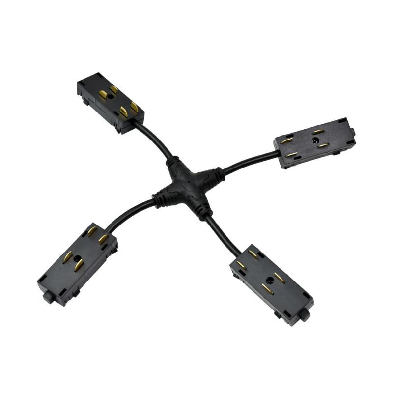 Коннектор электрический трека SMART гибкий Х-образ. черн. DENKIRS 709470