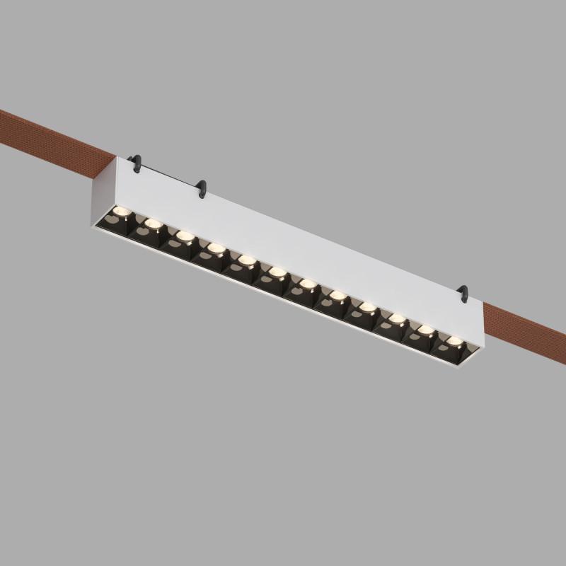Светильник для трека-ремня Belty Grill 12Вт 3000К IP20 48В DC 323х40х45мм RA90 24град. со светодиодом алюм. бел. с черн. DENKIRS 760239