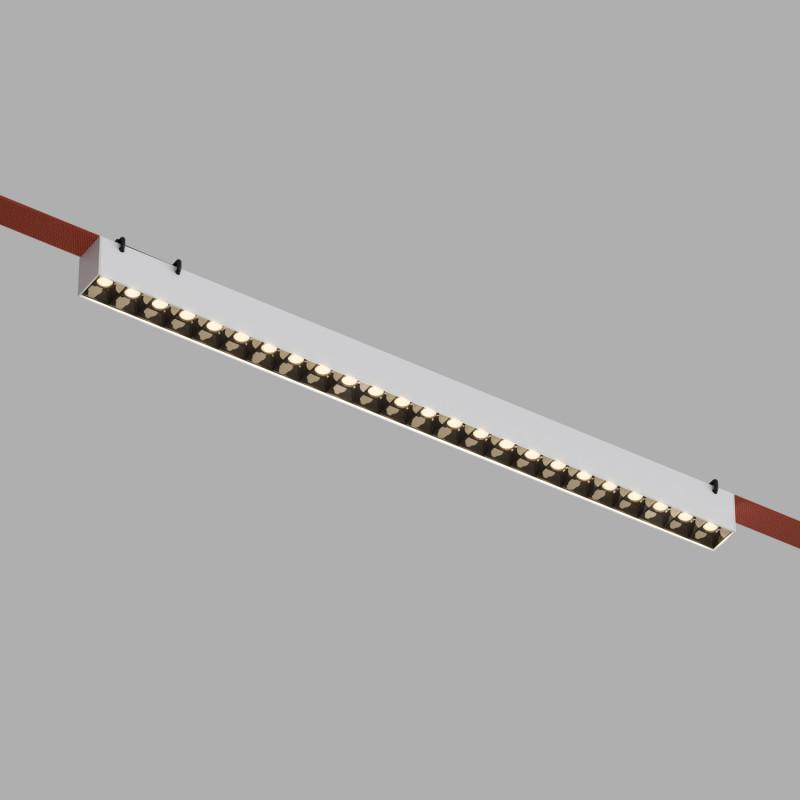 Светильник для трека-ремня Belty Grill 24Вт 3000К IP20 48В DC 642х40х45мм RA90 24град. со светодиодом алюм. бел. с черн. DENKIRS 760240