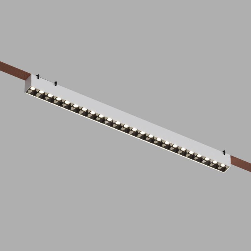 Светильник для трека-ремня Belty Grill 24Вт 4000К IP20 48В DC 642х40х45мм RA90 24град. со светодиодом алюм. бел. с черн. DENKIRS 723166