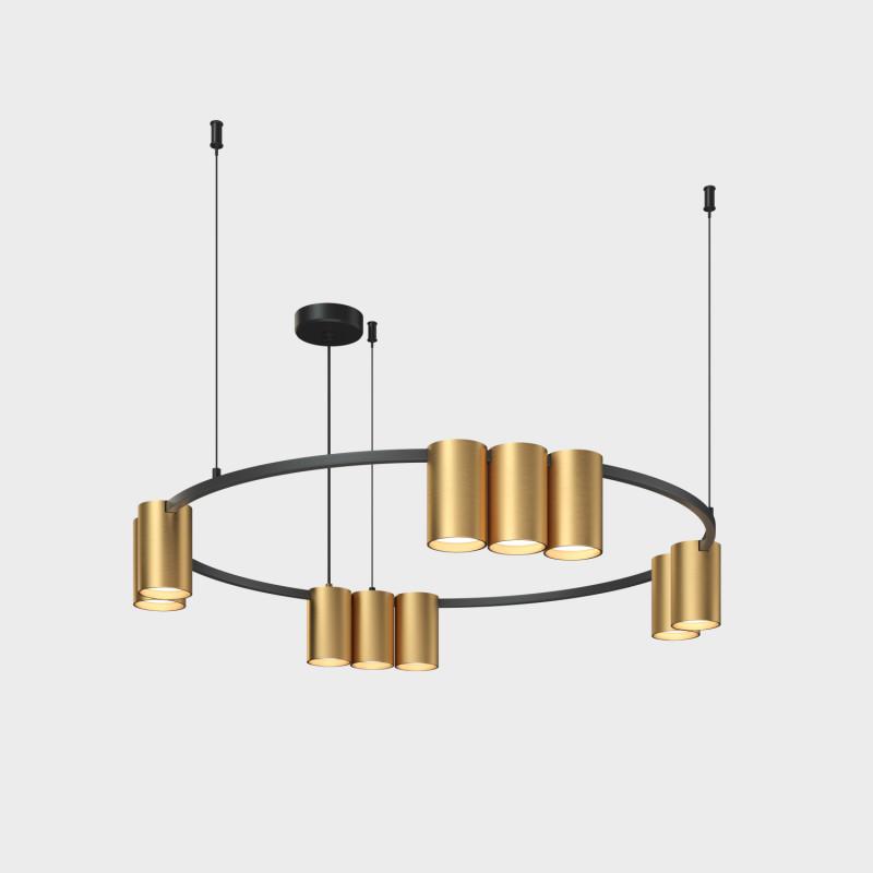 Светильник ORBIT 15Вт 10xGU10 IP20 LED подвесной алюм. черн.+сатинированное зол. DENKIRS 764325