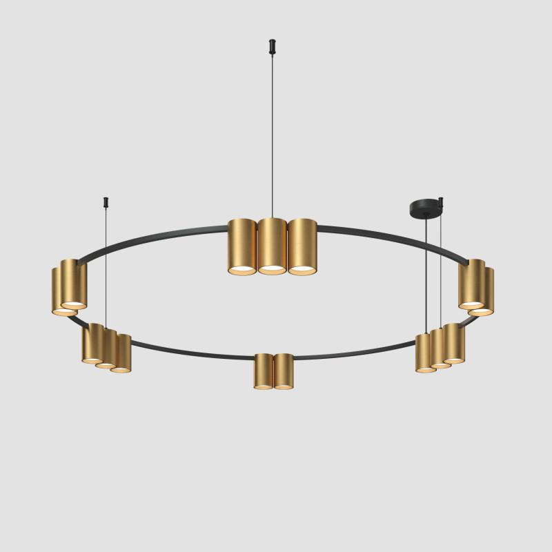 Светильник ORBIT 15Вт 15xGU10 IP20 LED подвесной алюм. черн.+сатинированное зол. DENKIRS 764327