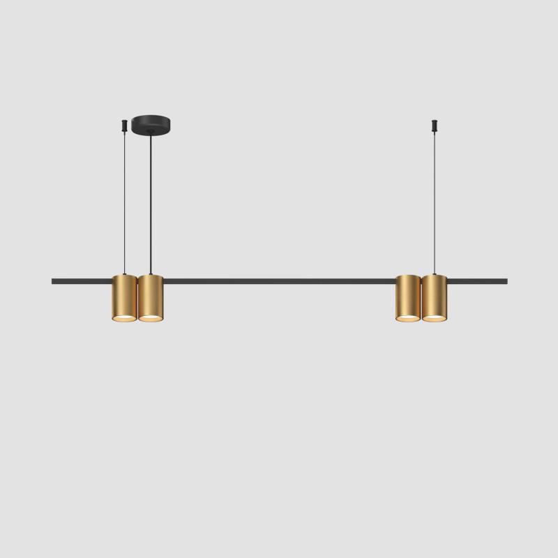 Светильник ORBIT 15Вт 4xGU10 IP20 LED подвесной алюм. черн.+сатинированное зол. DENKIRS 764321