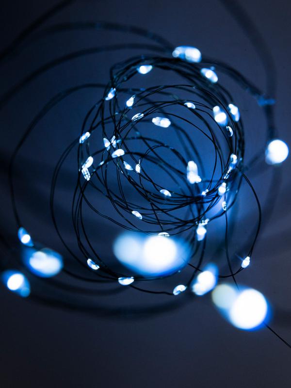 Гирлянда "Роса" DC-G06-120W 120 microLED 12.1м. 8реж. 3хAA бел. ФАZА 5059627