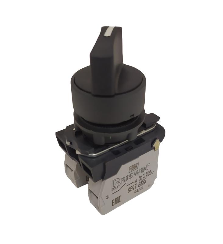 Переключатель КПЕ-3111-Р УХЛ3 1НО+1НЗ 10А IP40 рукоятка на два положения с самовозвратом d посадочного отверст. 22мм черн. ЭЛЬКОМ A8012-T31785450